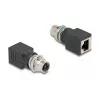 Delock M12 Adapter X-coded 8 Pin Socket to RJ45 Socket straight