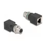 Delock M12 Adapter X-coded 8 Pin Socket to RJ45 Socket straight
