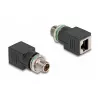 Delock M12 Adapter X-coded 8 Pin Plug to RJ45 Socket straight
