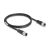Delock M12 Cable D-kodiert 4 Pin Plug to Socket PVC 1 m