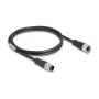 Delock M12 Cable D-kodiert 4 Pin Plug to Socket PVC 1 m