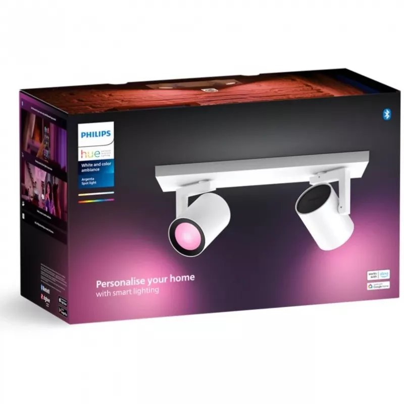 Philips Hue White&Col. Amb. Argenta Spot 2 flg. White 2x4.2W.