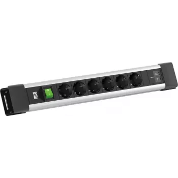 BACHMANN CONNECTUS 6xCEE7/3 1x switch, 1xUSB C/C 65W L=2,0m CEE7/7 Grey (BM0022776)
