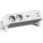 BACHMANN DESK2 ALU WHITE 2xCEE7/3, 1xUSB C/C 45W L=0,2m RAL9010 (BM0022042)