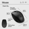 HP 650 Wireless Keyboard and Mouse Combo, Full-size (100%), Wireless, RF Wireless, Membrane, Black, Mouse included