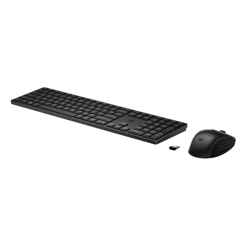 HP 650 Wireless Keyboard and Mouse Combo, Full-size (100%), Wireless, RF Wireless, Membrane, Black, Mouse included