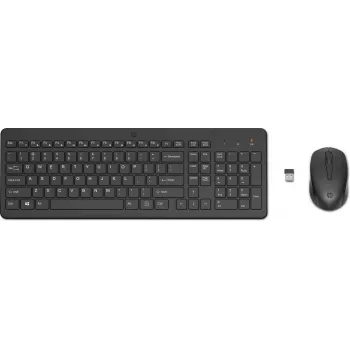 HP 330 Wireless Mouse and Keyboard Combination, Full-size (100%), Wireless, RF Wireless, Black, Mouse included