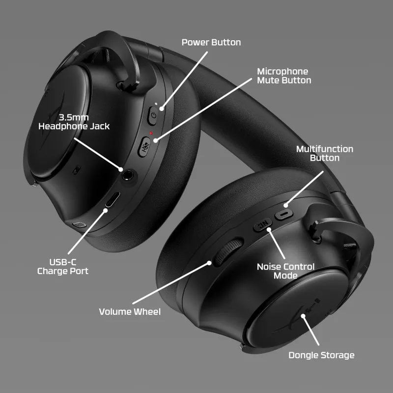 HyperX Cloud MIX 2 - Gaming Headset (Black), Wired & Wireless, Gaming, 20 - 20000 Hz, 270 g, Headset, Black