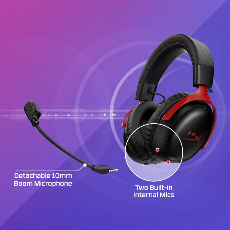 HyperX Cloud III S - Wireless Gaming Headset (White), Wireless, 20 - 20000 Hz, Gaming, 340 g, Headset, White