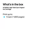 HP 963XL High Yield Cyan Original Ink Cartridge, High (XL) Yield, Cyan, Pigment-based ink, 22.77 ml, 1 pc(s), Single pack