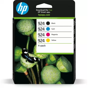 HP 924 CMYK Original Ink Cartridge 4-Pack, Standard Yield, Black, Cyan, Magenta, Yellow, 4 pc(s), 500 pages, 400 pages, Single pack