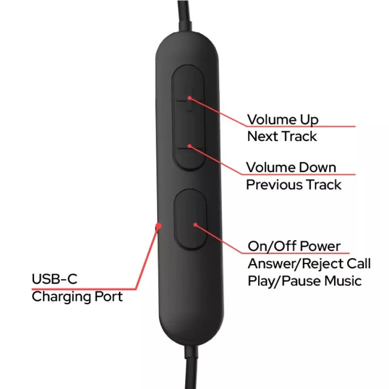 Verbatim TruSound Pro Neckband Earbuds Black, Wireless, Music/Everyday, 20 - 20000 Hz, 74 g, Headset, Black