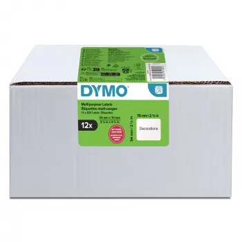 DYMO Authentic LabelWriter Multi-Purpose Labels | 54 mm x 70 mm | Self Adhesive | 12 Rolls of 320 Easy-Peel Labels (3,840 Count) | for LabelWriter Label Makers | Made in Europe