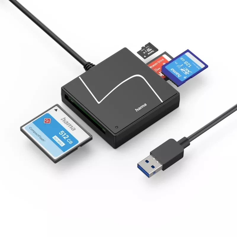 Hama 00200148 card reader USB 3.2 Gen 1 (3.1 Gen 1) Type-A/Type-C Black