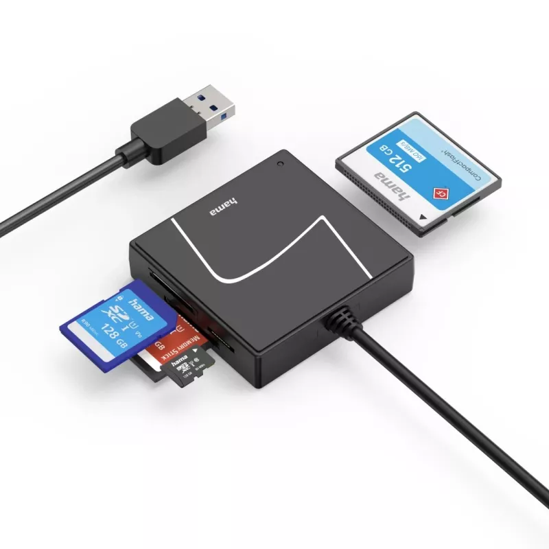 Hama 00200148 card reader USB 3.2 Gen 1 (3.1 Gen 1) Type-A/Type-C Black