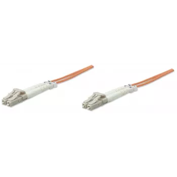 Intellinet Fiber Optic Patch Cable, OM2, LC/LC, 5m, Orange, Duplex, Multimode, 50/125 µm, LSZH, Fibre, Lifetime Warranty