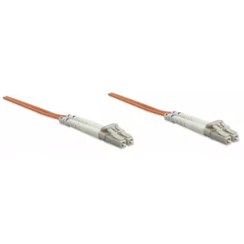 Intellinet Fiber Optic Patch Cable, OM2, LC/LC, 5m, Orange, Duplex, Multimode, 50/125 µm, LSZH, Fibre, Lifetime Warranty