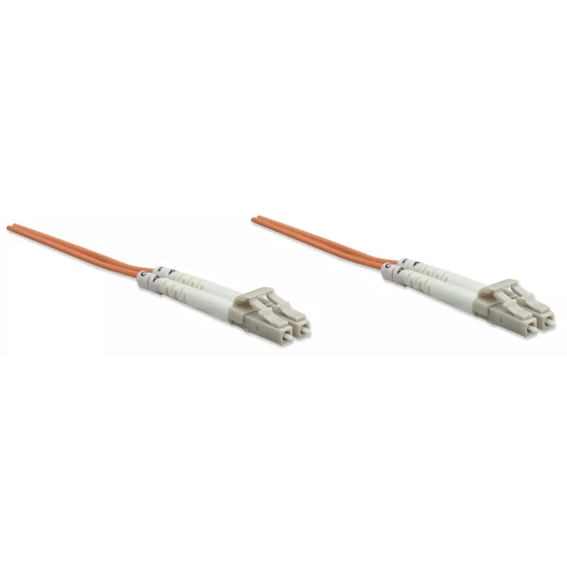 Intellinet Fiber Optic Patch Cable, OM2, LC/LC, 5m, Orange, Duplex, Multimode, 50/125 µm, LSZH, Fibre, Lifetime Warranty