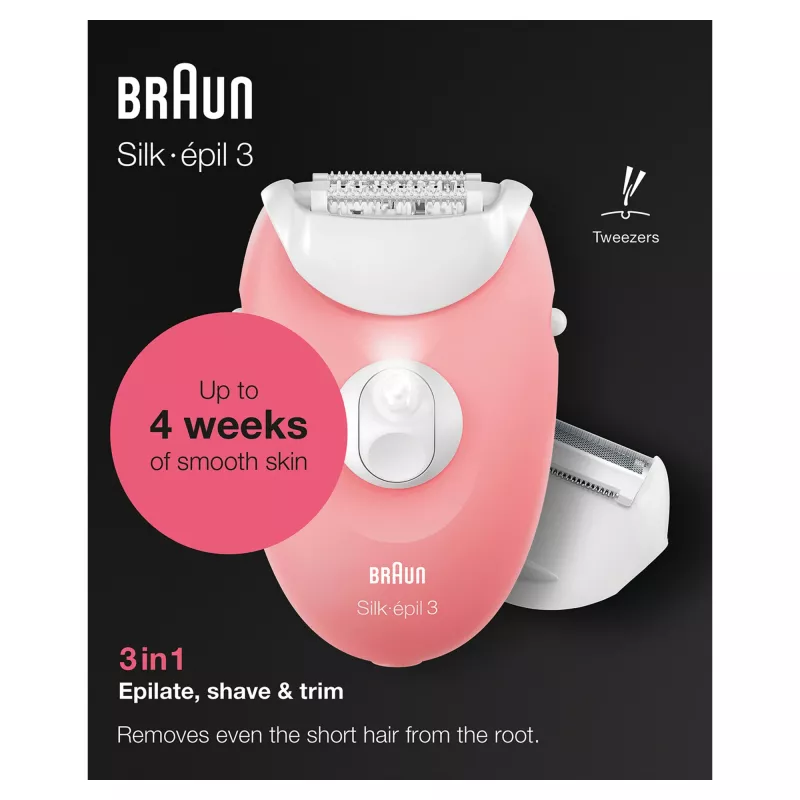 Braun Silk-epil 3-277 epilator, white/pink
