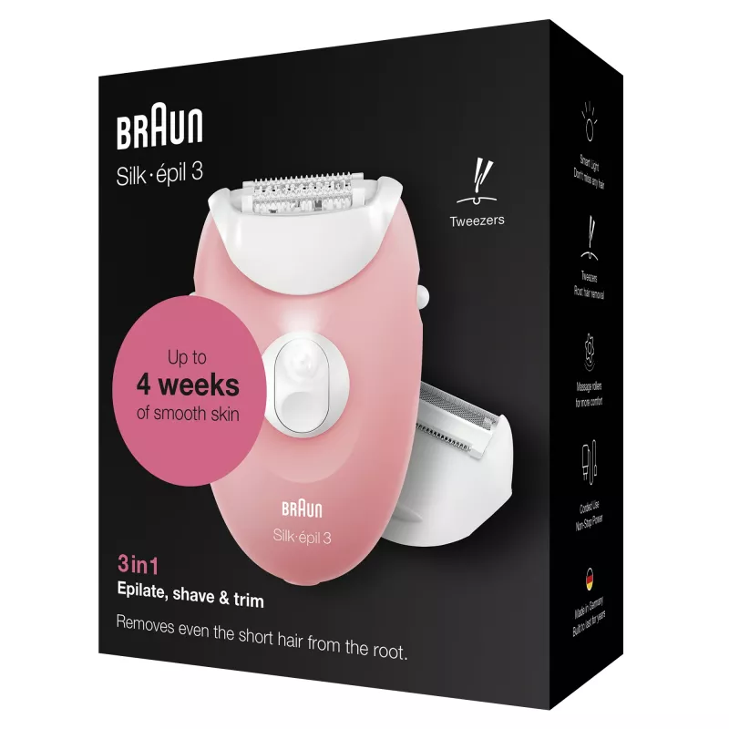 Braun Silk-epil 3-277 epilator, white/pink