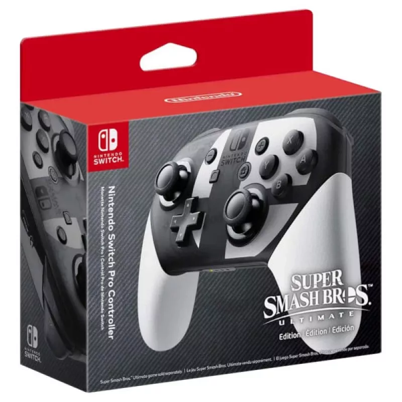 Nintendo Switch Pro Controller Super Smash Bros. Ultimate Edition Black, Grey, White Bluetooth Gamepad Analogue / Digital Nintendo Switch