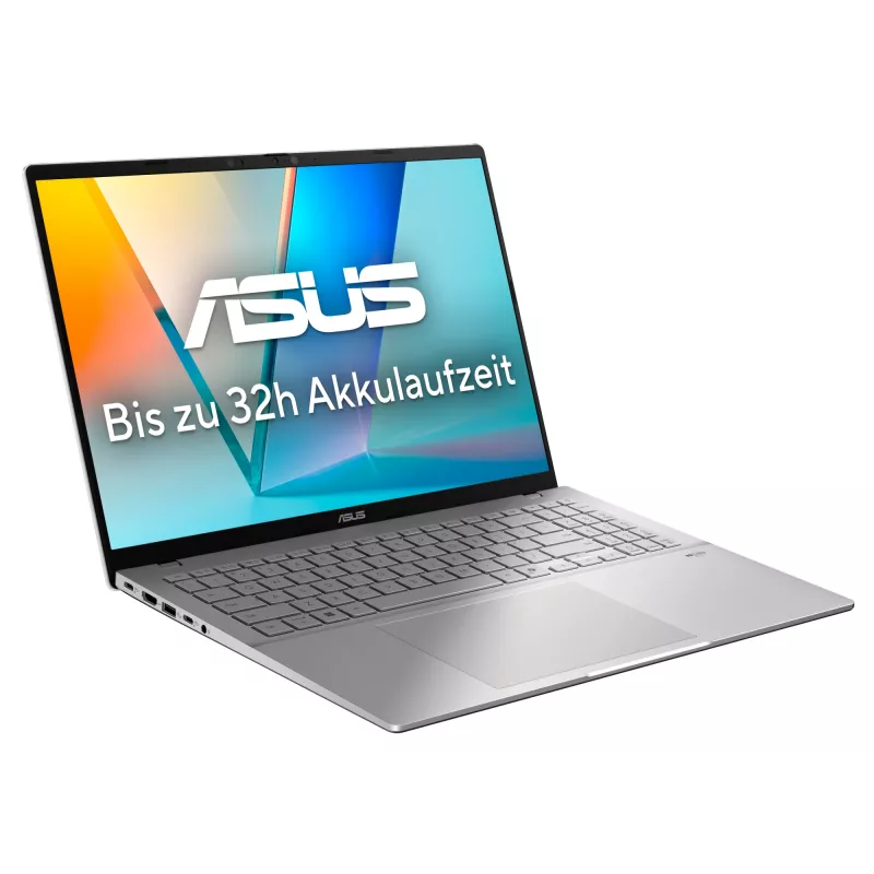ASUS Vivobook S16 S3607QA-SH095W Copilot+ PC Snapdragon X1-26-100 Laptop 40.6 cm (16 inch) WUXGA 16 GB LPDDR5x-SDRAM 1 TB SSD Wi-Fi 6E (802.11ax) Windows 11 Home German Silver