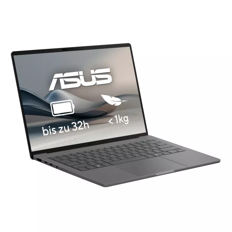 ASUS Zenbook A14 UX3407QA-QD496W Copilot+ PC Snapdragon X1-26-100 Laptop 35.6 cm (14 inch) WUXGA 32 GB LPDDR5x-SDRAM 1 TB SSD Wi-Fi 6E (802.11ax) Windows 11 Home German Grey