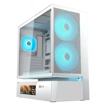 COUGAR Midi Tower Case, CFV235 Vision, ARGB, LCD Display, Mesh, White