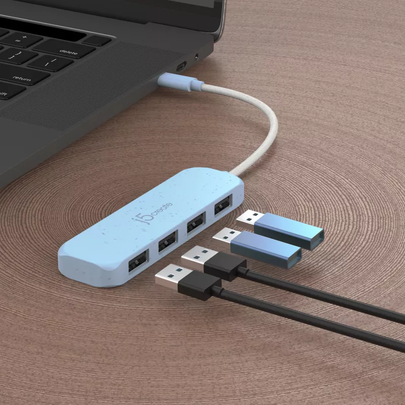 j5create Eco-Friendly USB-C to 4-Port Type-A Gen 2 Hub