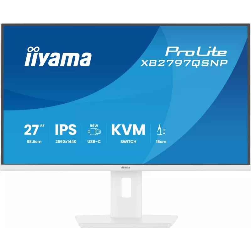 iiyama ProLite XB2797QSNP-W1 27 inch IPS LCD computer monitor 68.6 cm (27 inch) 2560 x 1440 pixels Quad HD White
