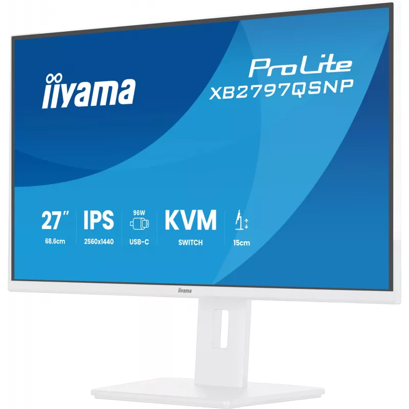 iiyama ProLite XB2797QSNP-W1 27 inch IPS LCD computer monitor 68.6 cm (27 inch) 2560 x 1440 pixels Quad HD White