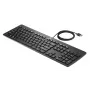 HP USB Slim Business Keyboard, Full-size (100%), Wired, USB, Black