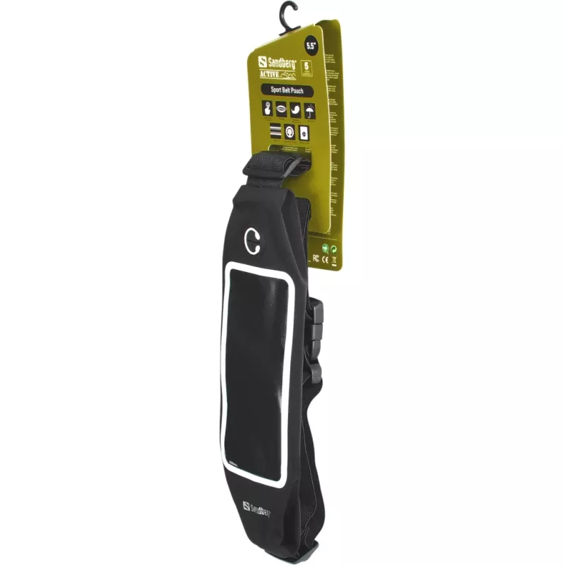 Sandberg Sport Belt Pouch 5.5'', Waistband case, Any brand, 14 cm (5.5 inch), Black