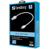 Sandberg MicroUSB Sync/ChargeCable 0.2m, 0.2 m, USB A, Micro-USB B, USB 2.0, White