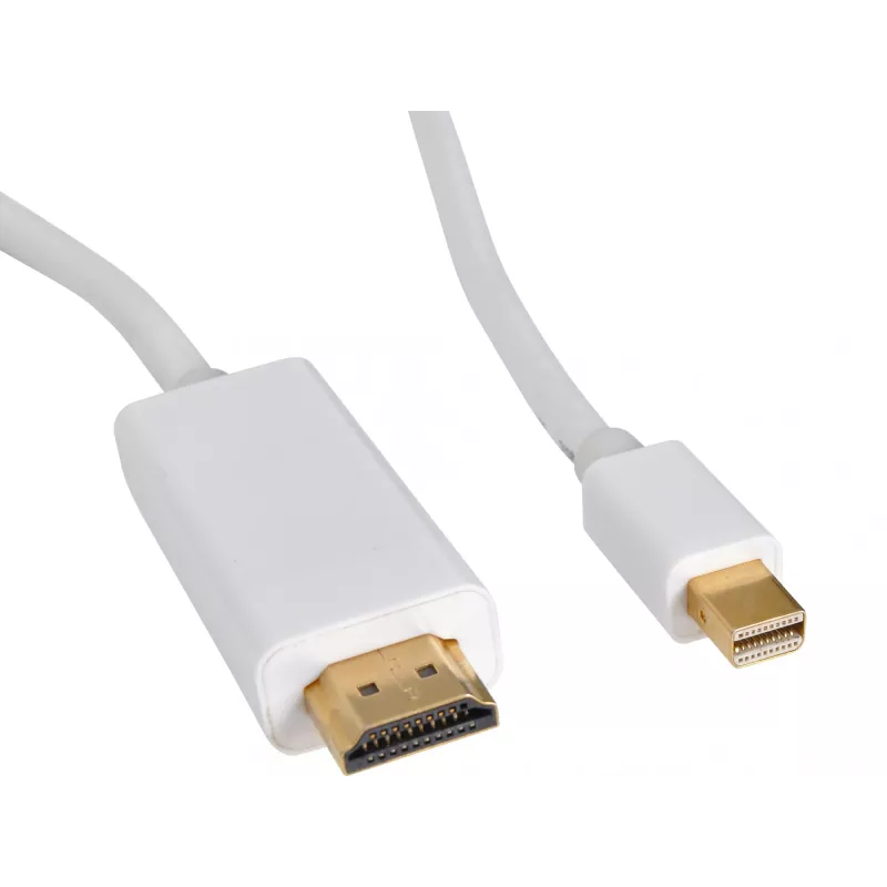 Sandberg MiniDP 1.2 > HDMI 4K 2m, 2 m, Mini DisplayPort, HDMI, Male, Male, White