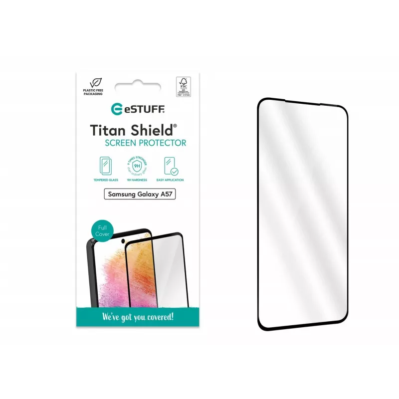 eSTUFF Samsung Galaxy A57 Screen Protector. Full Cover Tempered Glass. Titan Shield 1 pc(s)