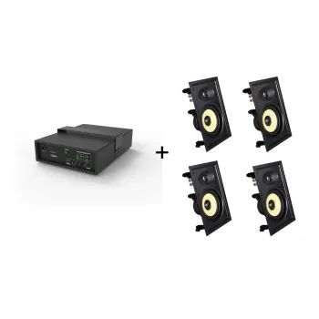 Vivolink Audiopack Subwoofer + 4 x premium in-wall speakers - (Limited Bundle Pack Offer) Black Wired 110 W