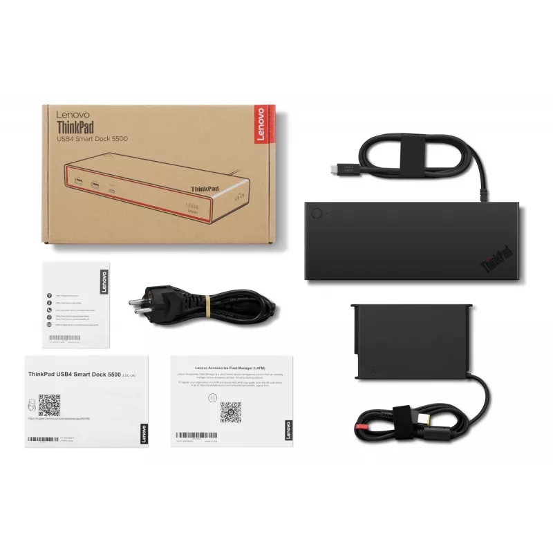 Lenovo ThinkPad USB4 Smart Dock 5500 with 135W Adapter Wired Black