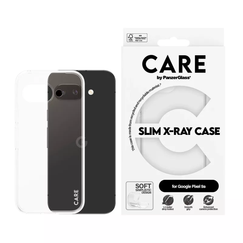 PanzerGlass CARE™ by ® X-Ray Case Google Pixel 9a, Cover, Google, Google - New Pixel 8a 5G, Transparent