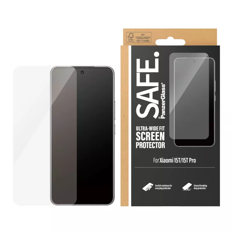 PanzerGlass SAFE. by ® Screen Protector Xiaomi 15T | 15T Pro | Ultra-Wide Fit