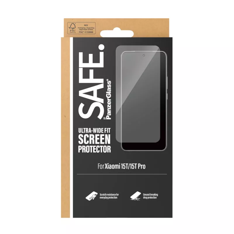 PanzerGlass SAFE. by ® Screen Protector Xiaomi 15T | 15T Pro | Ultra-Wide Fit