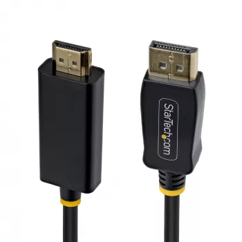 StarTech.com 2m DisplayPort to HDMI Adapter Cable with Gripping Connectors, 4K 60Hz, HDR, Uni-Directional DP to HDMI Video Converter, DP Desktop to HDMI Monitor