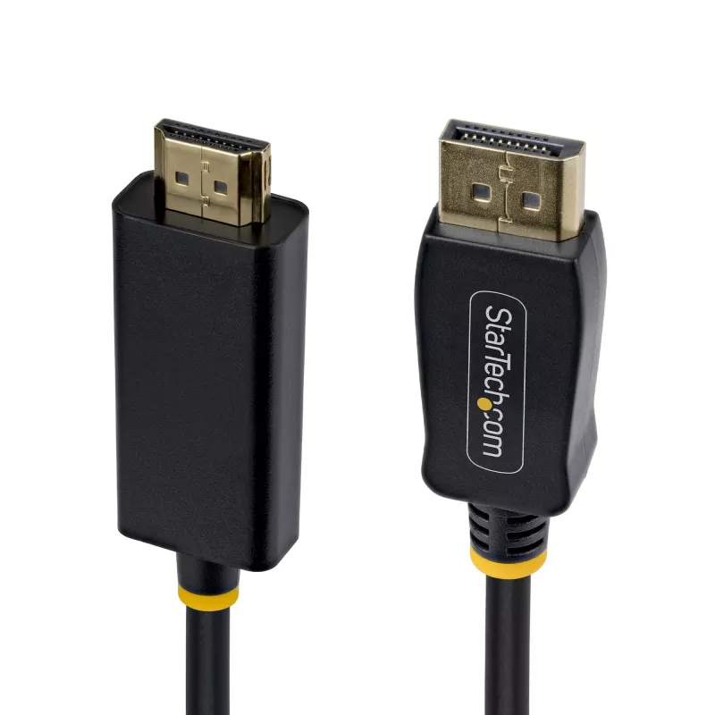 StarTech.com 2m DisplayPort to HDMI Adapter Cable with Gripping Connectors, 4K 60Hz, HDR, Uni-Directional DP to HDMI Video Converter, DP Desktop to HDMI Monitor