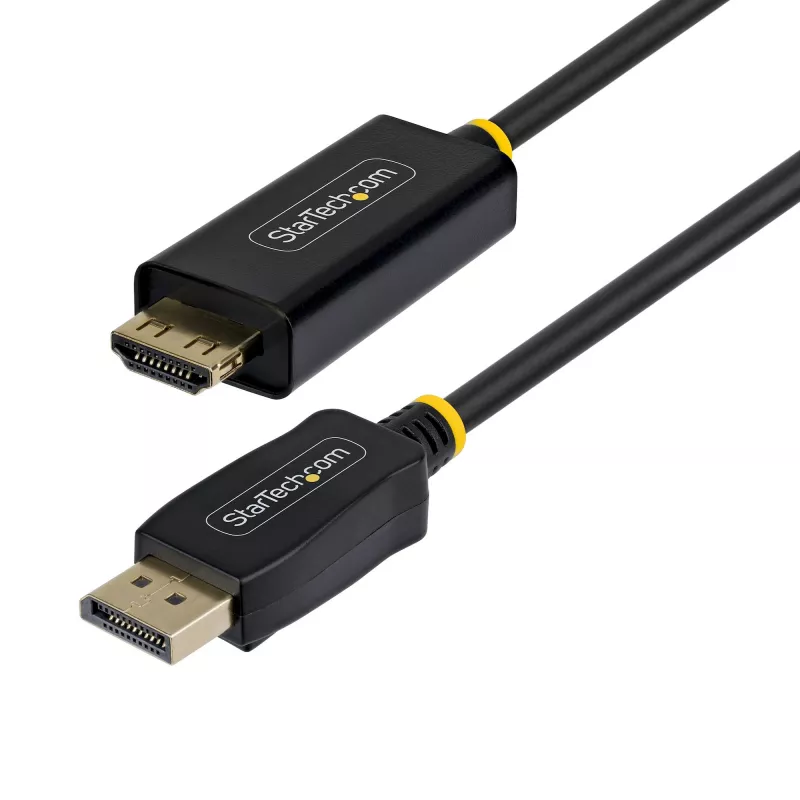 StarTech.com 2m DisplayPort to HDMI Adapter Cable with Gripping Connectors, 4K 60Hz, HDR, Uni-Directional DP to HDMI Video Converter, DP Desktop to HDMI Monitor