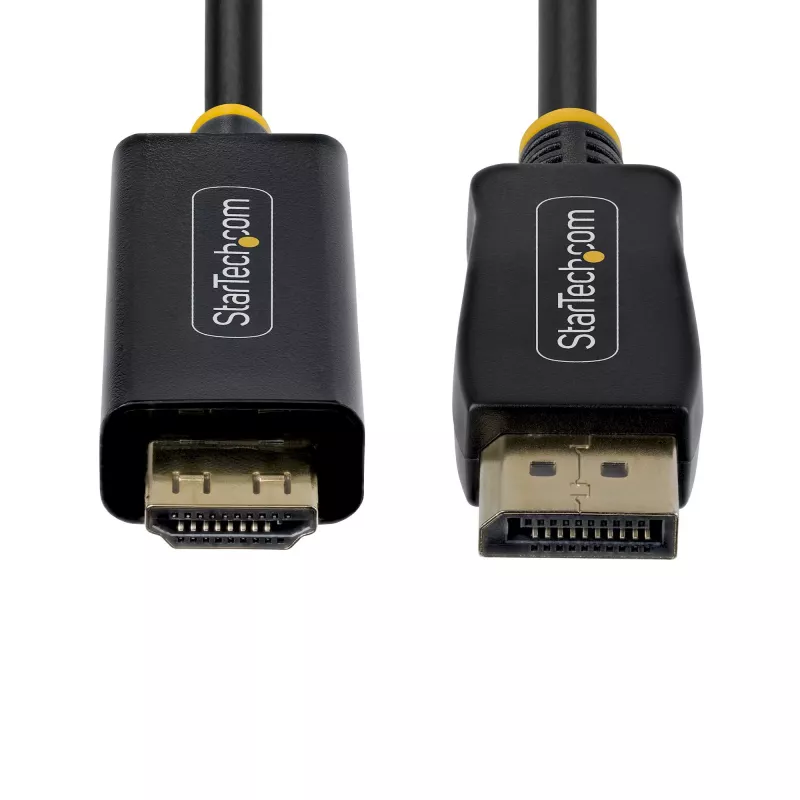 StarTech.com 2m DisplayPort to HDMI Adapter Cable with Gripping Connectors, 4K 60Hz, HDR, Uni-Directional DP to HDMI Video Converter, DP Desktop to HDMI Monitor