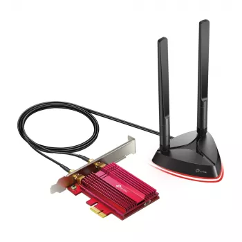 TP-Link AX3000 Wi-Fi 6 Bluetooth 5.0 PCIe Adapter, Internal, Wireless, PCI Express, WLAN / Bluetooth, 2402 Mbit/s, Black, Red