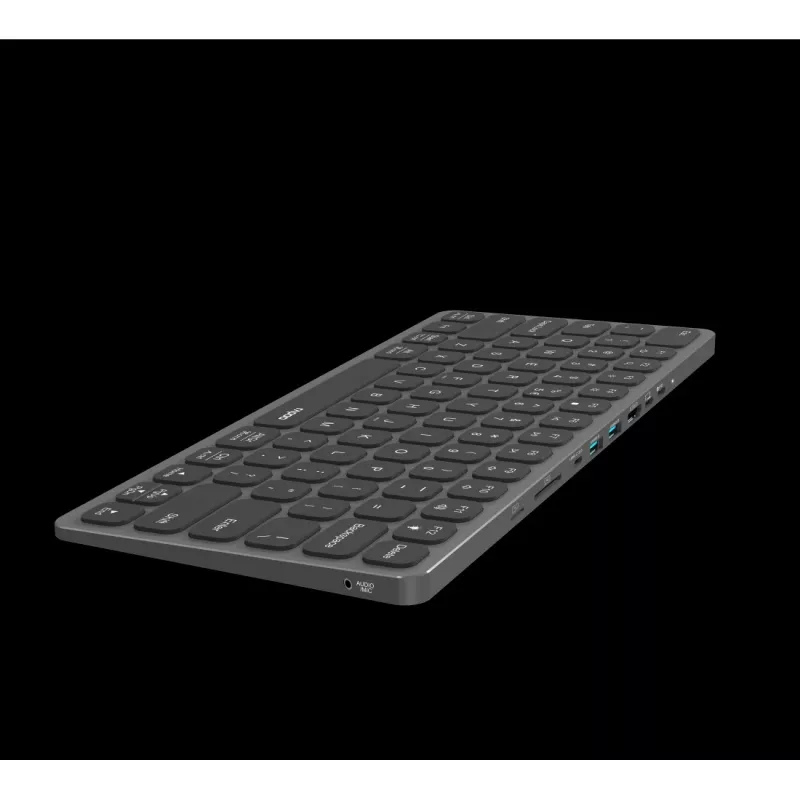 Rapoo UCK-6001 Ultra-Slim Keyboard with 8-in-1 USB-C Multiport Adapter, QWERTZ