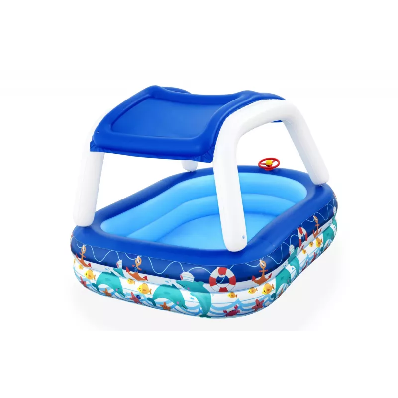 Bestway Sea Captain Inflatable Family Pool with UV Careful Sunshade