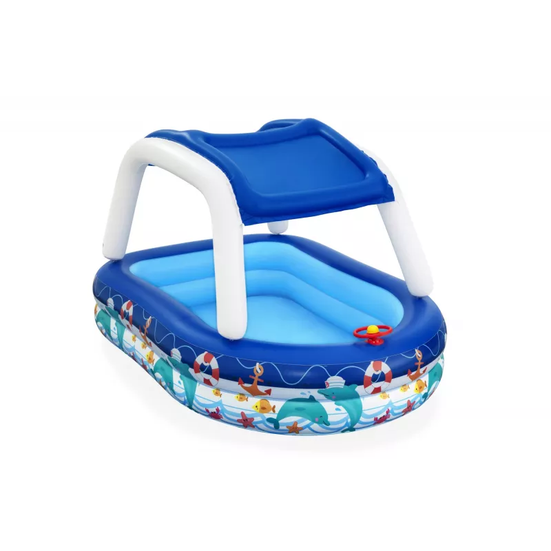 Bestway Sea Captain Inflatable Family Pool with UV Careful Sunshade