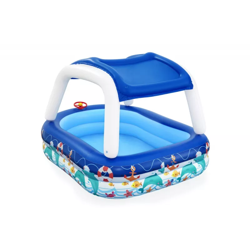 Bestway Sea Captain Inflatable Family Pool with UV Careful Sunshade